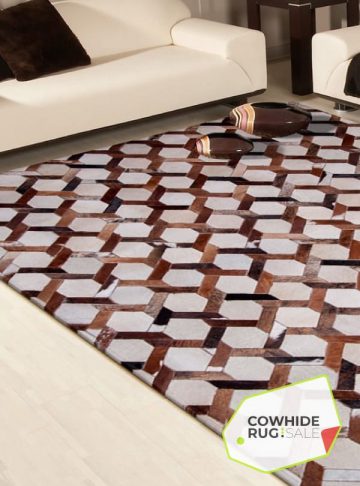 Chainlink Cowhide Leather Rug 2