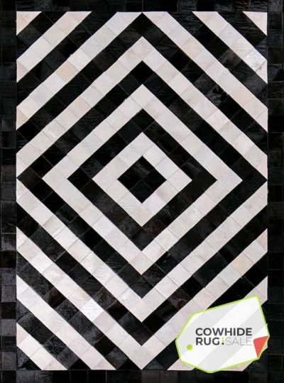 Concentric Diamond Cowhide Rug 1