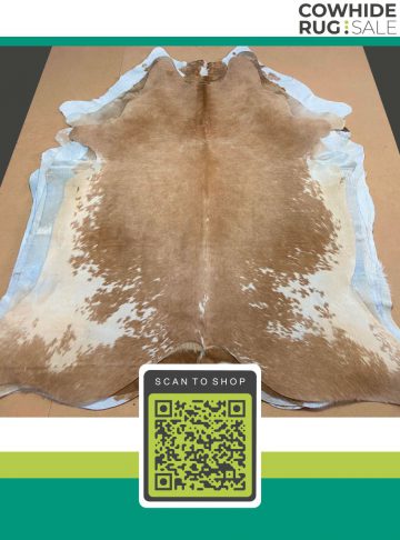 Nice Beige And White Cow Hide 7 X 8 Be 09 09